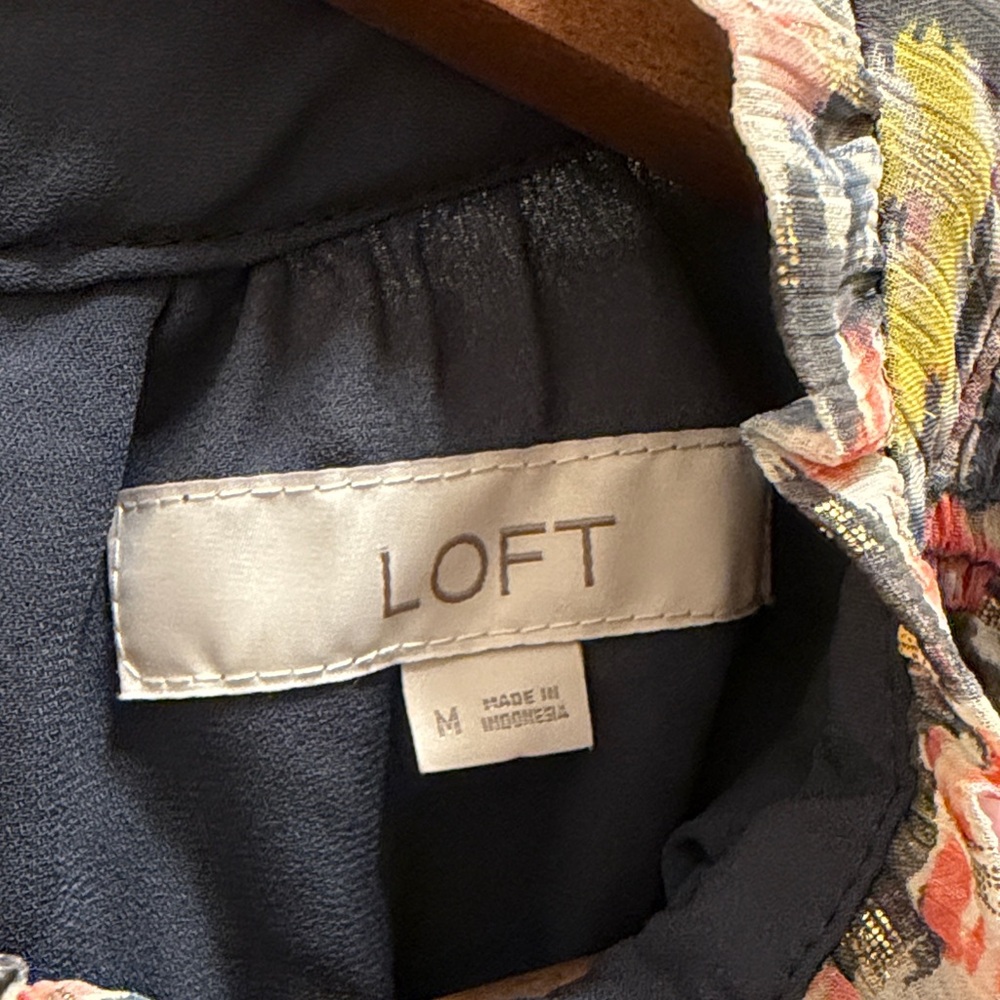 LOFT Multicolor Floral Ruffle Blouse - Picture 3 of 5